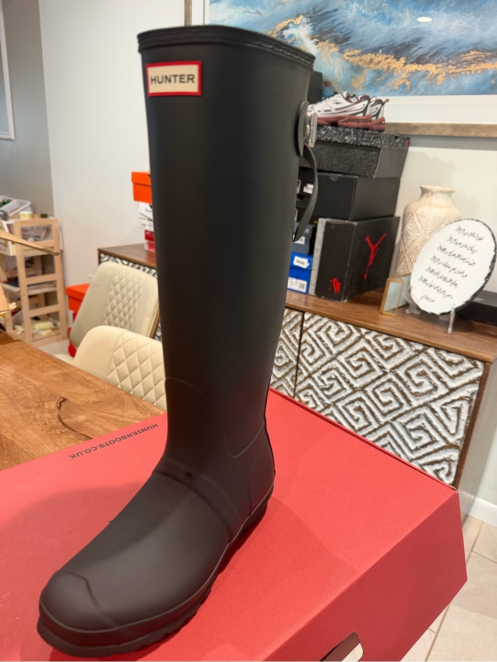 Hunter women’s  Tall Matte Black Waterproof Rain Boot